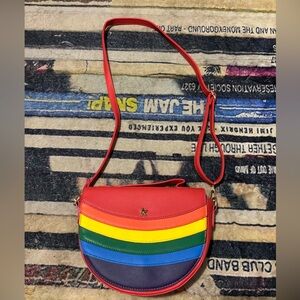 Lulu Hun Colorful Rainbow Crossbody Bag retro saddle bag
